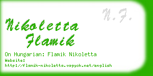 nikoletta flamik business card